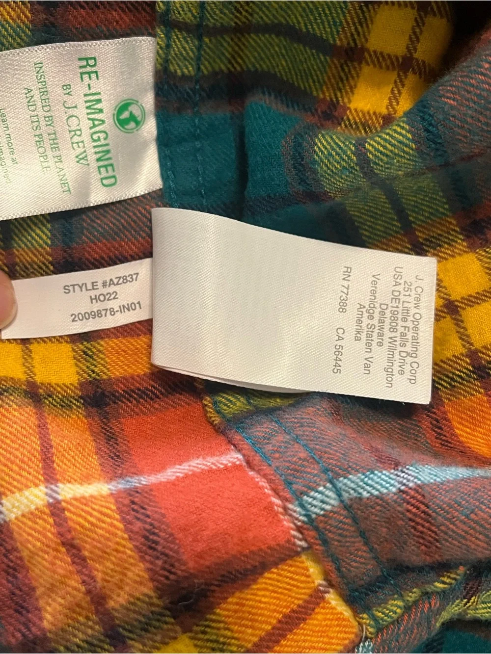 J. Crew Men’s Flannel Plaid Button Shirt, Multicolor Buchanan Tartan, AZ837, L